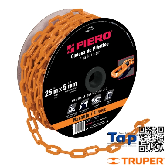 Imagen de CADENA 5 MM PCO NARANJA CARRETE 25 M X METRO