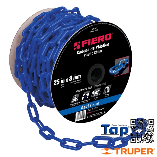 Imagen de CADENA 8 MM PCO AZUL CARRETE 25 M X METRO