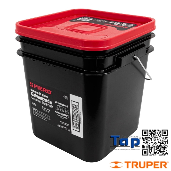 Imagen de CADENA GALVANIZADA 009 3/8" 10 M X METRO EN CUBETA FIERO