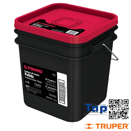 Imagen de CADENA PULIDA 013 1/2" 5 M X METRO EN CUBETA FIERO