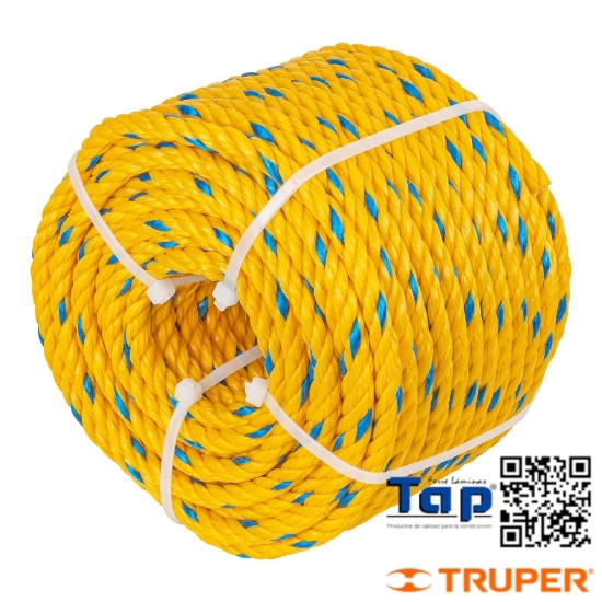 Imagen de CUERDA AMARILLA  6 MM EN ROLLO 46 M X METRO FIERO