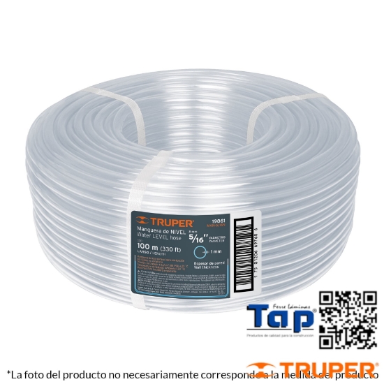 Imagen de MANGUERA 009 3/8" NIVEL EN ROLLO 100 M X METRO TRUPER