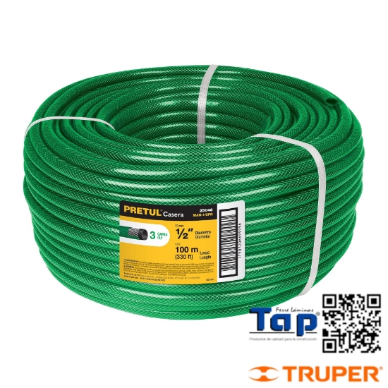 Imagen de MANGUERA 015 5/8" 3 CAPAS EN ROLLO 100 M X METRO PRETUL