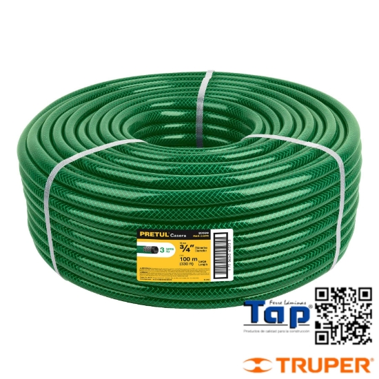 Imagen de MANGUERA 019 3/4" 3 CAPAS EN ROLLO 100 M X METRO PRETUL