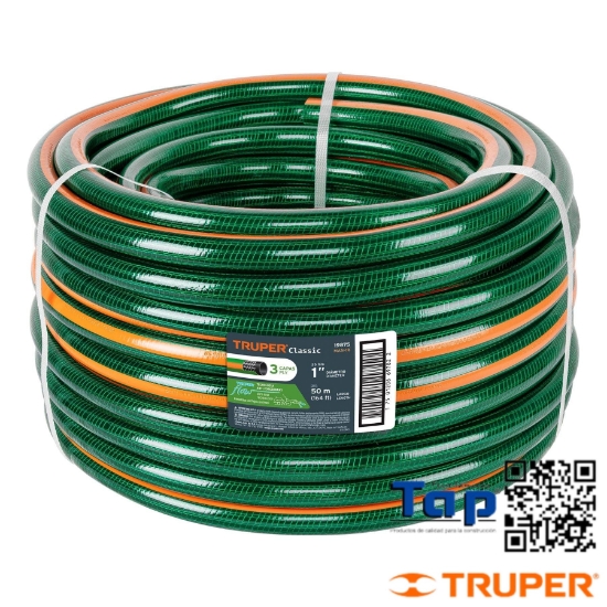 Imagen de MANGUERA 025 1" 3 CAPAS EN ROLLO 50 M X METRO TRUPER