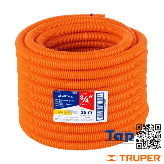 Imagen de POLIDUCTO 013 1/2" CORRUGADO FLEX. C GUIA ROLLO  50 M X METR