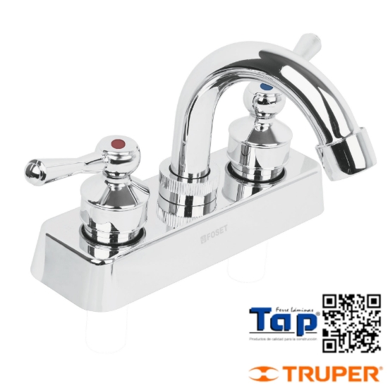 Imagen de MEZCLADORA  PCO 100 4" CUELLO CURVO P LAVABO PALANCA