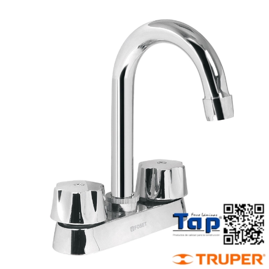 Imagen de MEZCLADORA 100 4" P LAVABO CUELLO BAR CARTUCHO CERAMICO