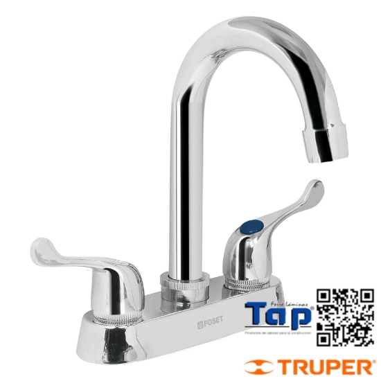 Imagen de MEZCLADORA 100 4" P LAVABO CUELLO BAR MANERAL PALANCA