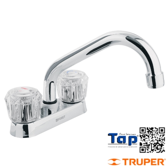 Imagen de MEZCLADORA 100 4" P LAVABO TUBULAR  MANERAL ACRIL
