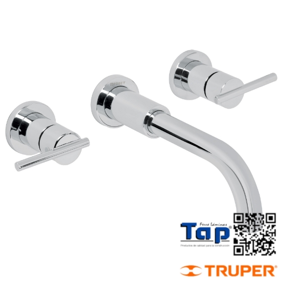 Imagen de MEZCLADORA CROMO PARED P LAVABO FOSET