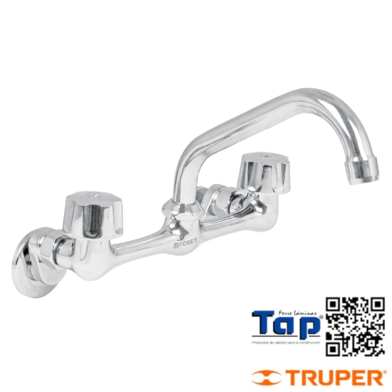 Imagen de MEZCLADORA INOX 200 8" P FREGADERO CONEXIONES PARED,FOSET