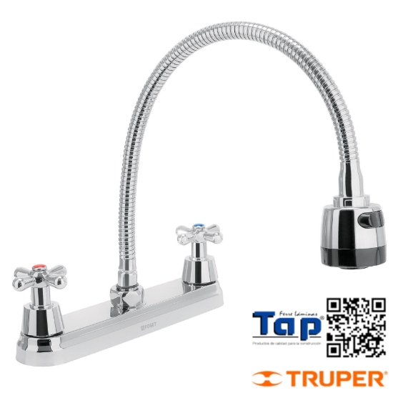 Imagen de MEZCLADORA INOX 200 8" P FREGADERO FLEX CRUCETA FOSET
