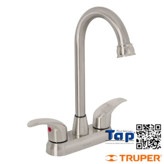 Imagen de MEZCLADORA SATIN 100 4" P LAVABO T BAR PALANCA FOSET