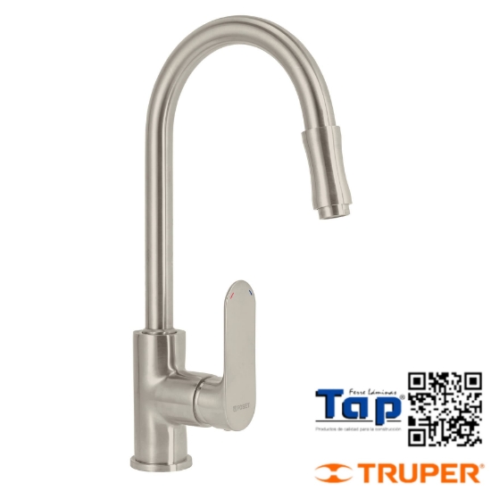 Imagen de MEZCLADORA SATÍN NARIZ RETRÁCTIL P FREGADERO FOSET