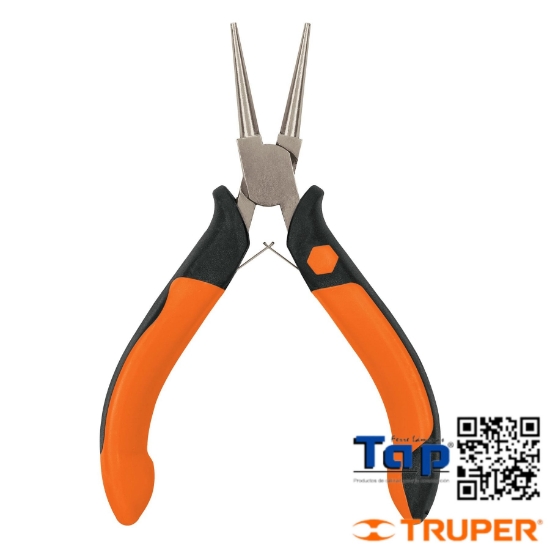 Imagen de PINZA PTA REDONDA 125 5" MANGO COMFORTGRIP TRUPER MINI
