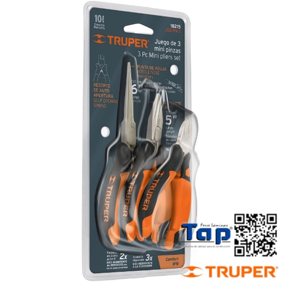 Imagen de PINZA MANGO COMFORTGRIP TRUPER MINI JGO 3 MINI
