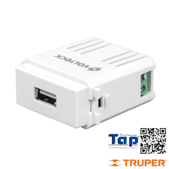 Imagen de MOD  PUERTO USB LINEA ITALIANA COLOR BLANCO VOLTECK