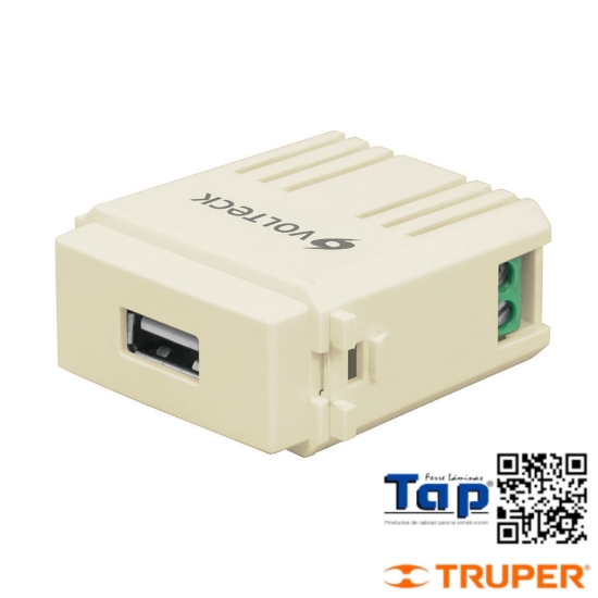 Imagen de MOD  PUERTO USB LINEA ITALIANA COLOR MARFIL VOLTECK
