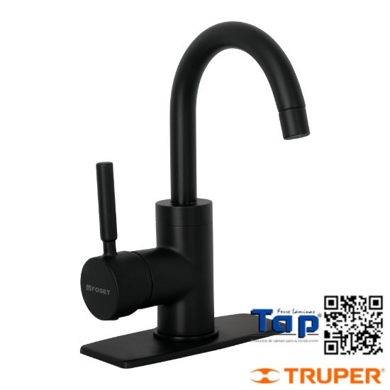 Imagen de MONOMANDO CORTO P LAVABO NEGRO MATE FOSET