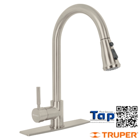 Imagen de MONOMANDO P FREGADERO CUELLO EXTRAIBLE SATIN TUBIG