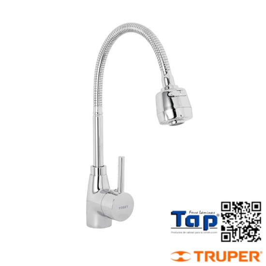 Imagen de MONOMANDO P FREGADERO CUELLO FLEXIBLE CROMO TUBIG