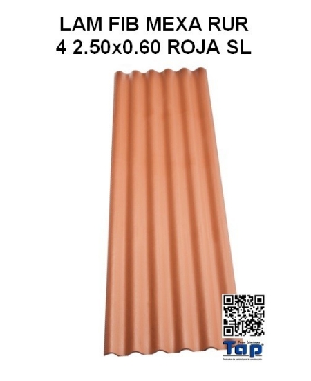 Imagen de LAM FIB MEXA RUR 4 2.50x0.60 ROJA SL