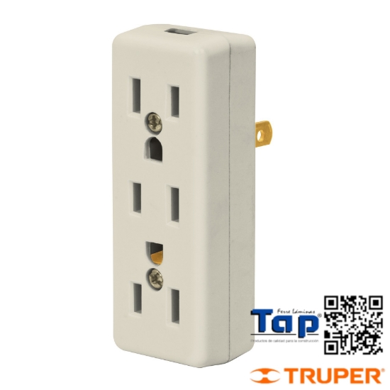 Imagen de MULTICONTACTO TRIPLE 2 POLOS MAS TIERRA VOLTECK