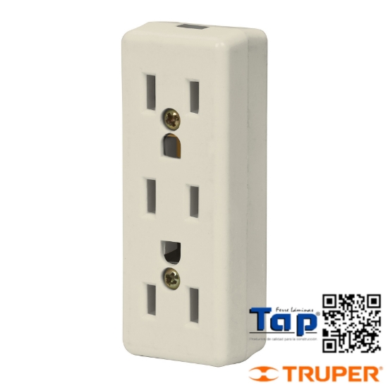 Imagen de MULTICONTACTO TRIPLE P EXT 2 POLOS MAS TIERRA