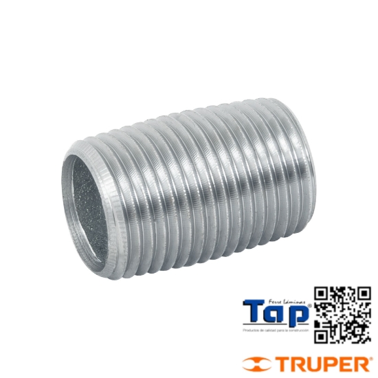 Imagen de NIPLE ACERO GALVANIZADO 013 1/2" CUERDA CORRIDA FOSET