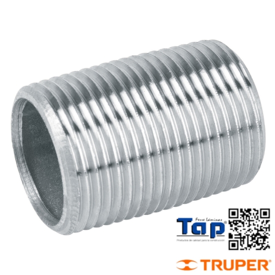 Imagen de NIPLE ACERO GALVANIZADO 019 3/4" CUERDA CORRIDA FOSET