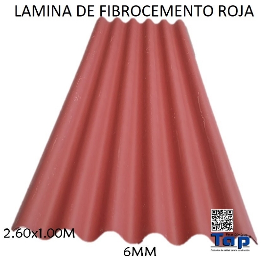 Imagen de LAM FIB OND STD 2.60x1.00 6MM ROJA SL