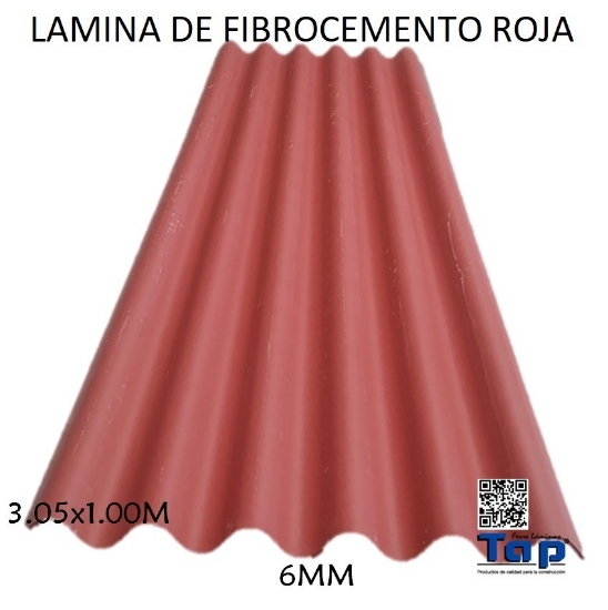 Imagen de LAM FIB OND STD 3.05x1.00 6MM ROJA SL