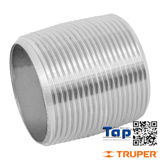Imagen de NIPLE ACERO GALVANIZADO 038 1-1/2" CUERDA CORRIDA FOSET