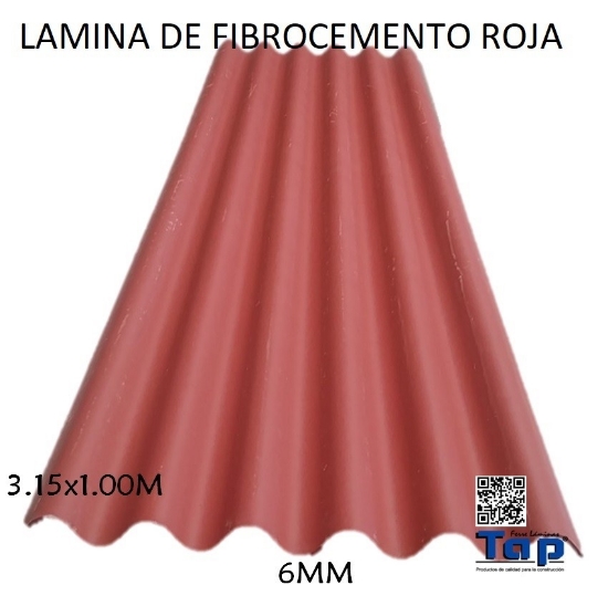 Imagen de LAM FIB OND STD 3.15x1.00 6MM ROJA SL