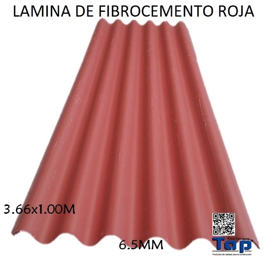 Imagen de LAM FIB OND STD 3.66x1.00 6.5MM ROJA SL