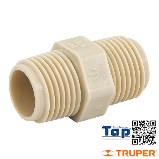 Imagen de NIPLE CORRIDO 013 1/2" POLIPROP FOSET