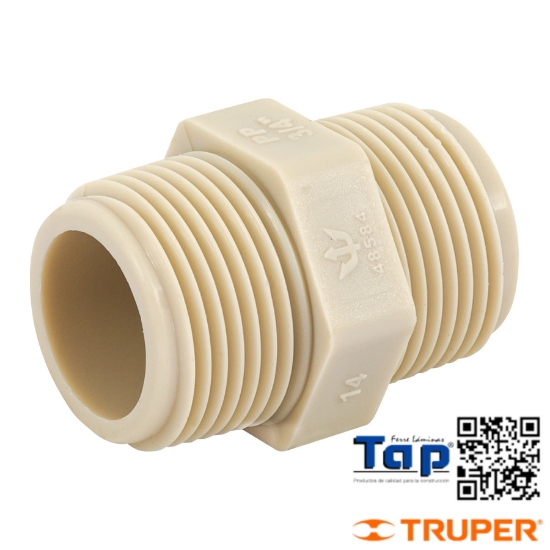 Imagen de NIPLE CORRIDO 019 3/4" POLIPROP FOSET