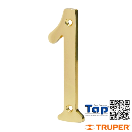 Imagen de NUMERO LATON SOLIDO 100 4" NO.1 HERMEX