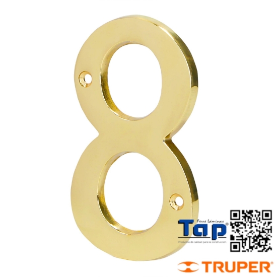 Imagen de NUMERO LATON SOLIDO 100 4" NO.8 HERMEX