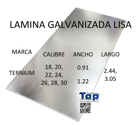 Imagen de LAMINA GALVANIZADA LISA