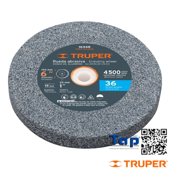 Imagen de PIEDRA P ESMERIL  6X019 3/4" OXIDO ALU GRANO 36