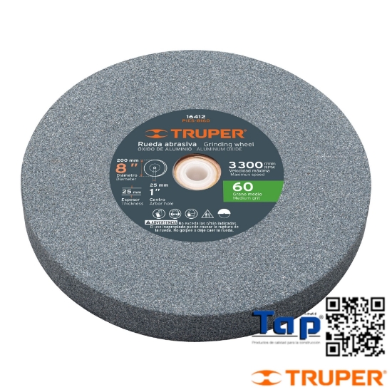 Imagen de PIEDRA P ESMERIL  8X025 1" OXIDO ALU GRANO 60