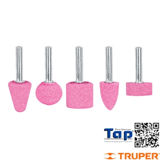 Imagen de PIEDRAS MONTADAS ZANCO 006 1/4" USO GENERAL TRUPER JGO  5