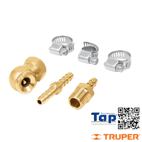 Imagen de PIEZAS P REPARAR MANGUERAS 009 3/8" TRUPER JGO 6