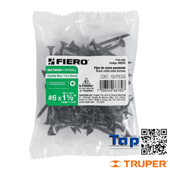 Imagen de PIJAS # 6X038 1-1/2" MULTIUSOS CUERDA CERRADA BOL 100