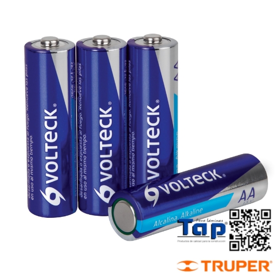 Imagen de PILAS ALCALINAS TAMAÑO AA VOLTECK BLISTER C 4