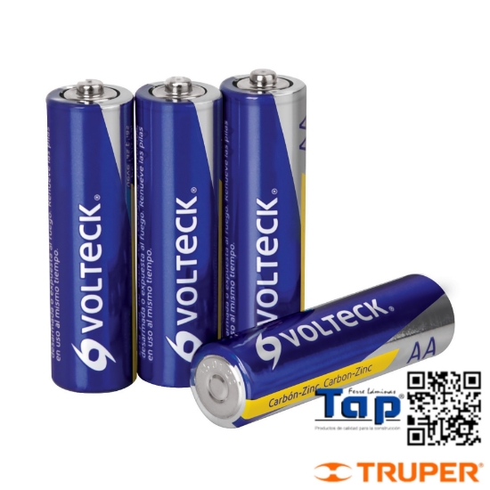 Imagen de PILAS ZINC-CARBON TAMAÑO AA VOLTECK BLISTER C 4