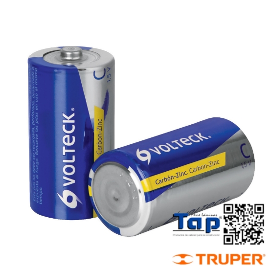 Imagen de PILAS ZINC-CARBON TAMAÑO C VOLTECK BLISTER C 2