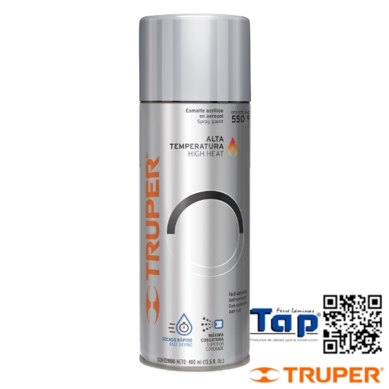 Imagen de PINTURA EN AEROSOL ALTA TEMPERATURA ALU 400 ML TRUPER